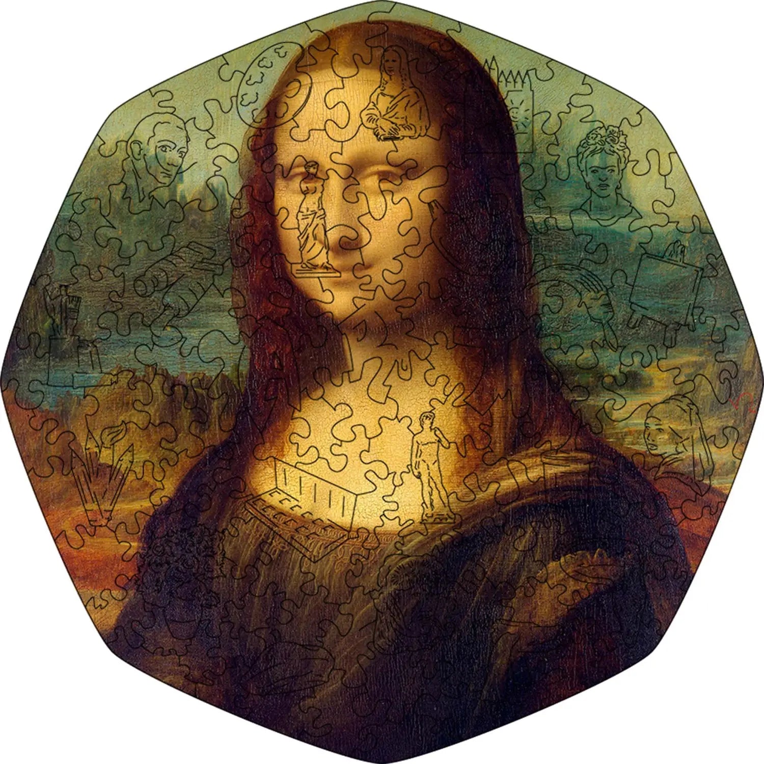 WOODEN JIGSAW PUZZLE MONA LISA