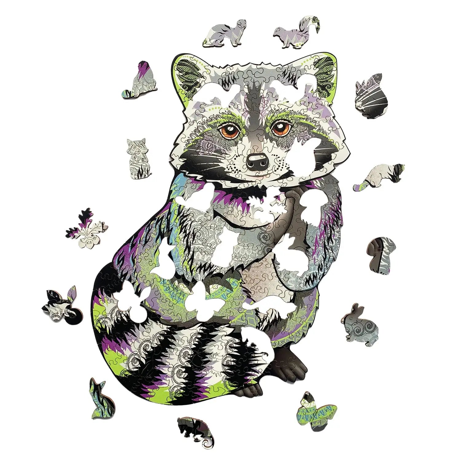 WOODEN JIGSAW PUZZLE RACCOON