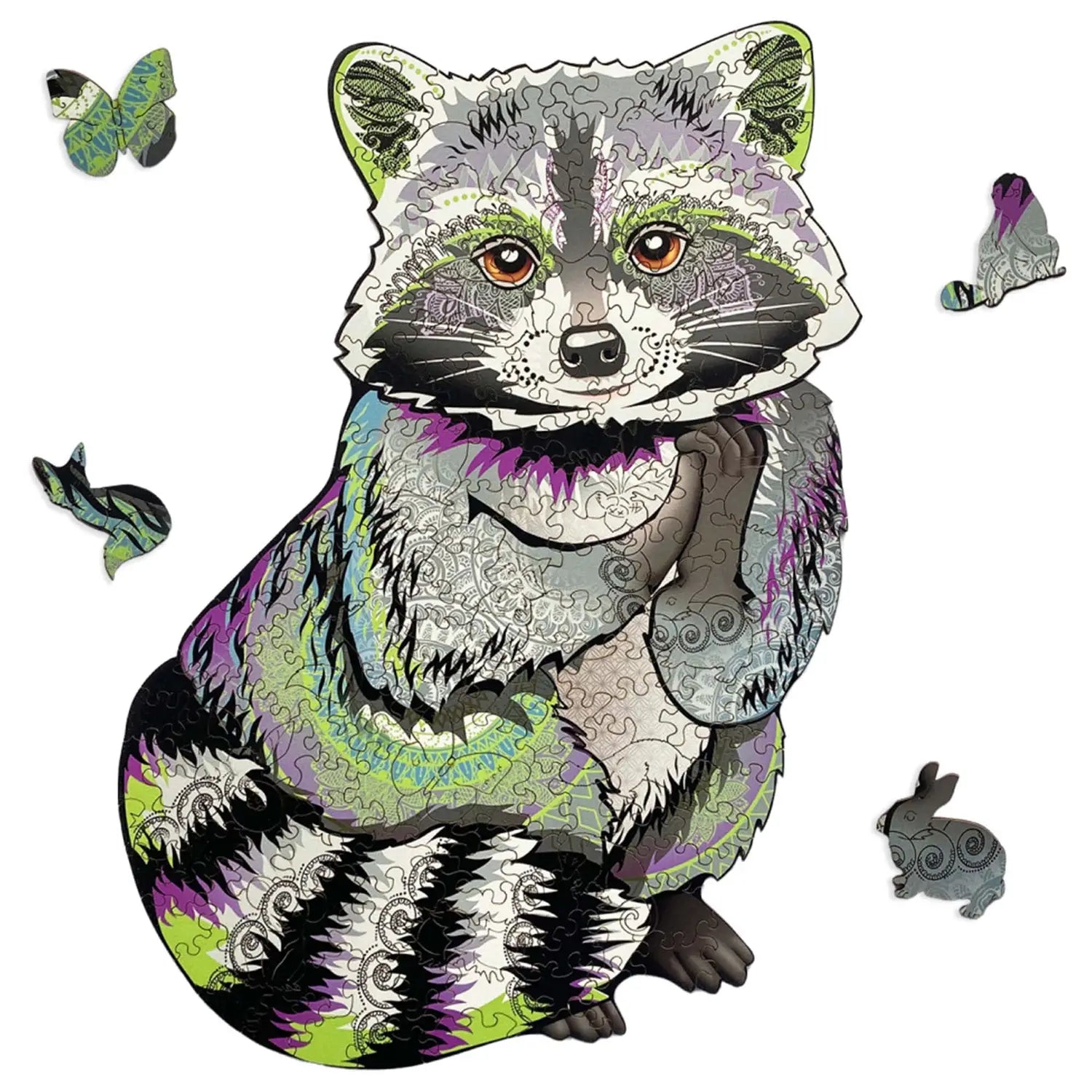 WOODEN JIGSAW PUZZLE RACCOON