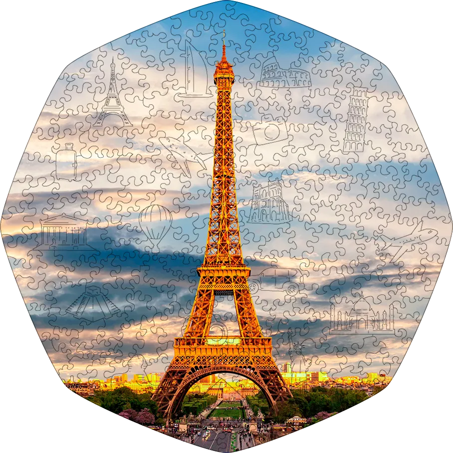 WOODEN JIGSAW PUZZLE EIFFEL TOWER