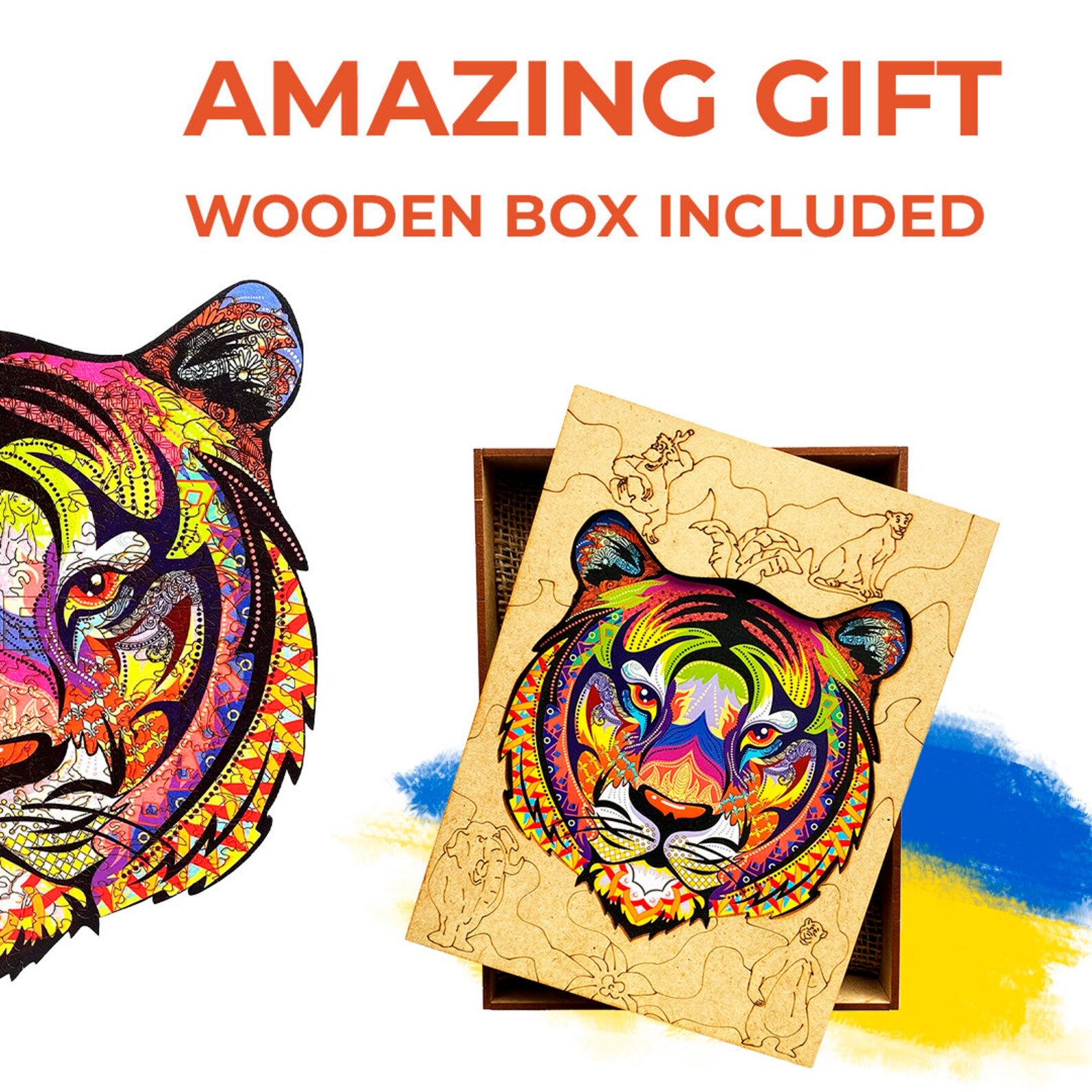 WOODEN JIGSAW PUZZLE TIGER