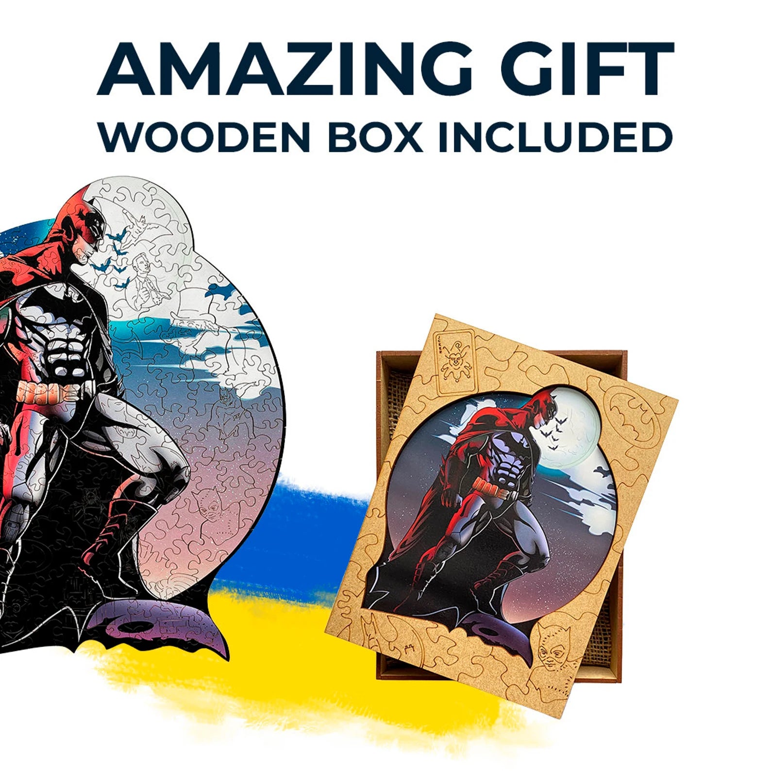 WOODEN JIGSAW PUZZLE BAT HERO