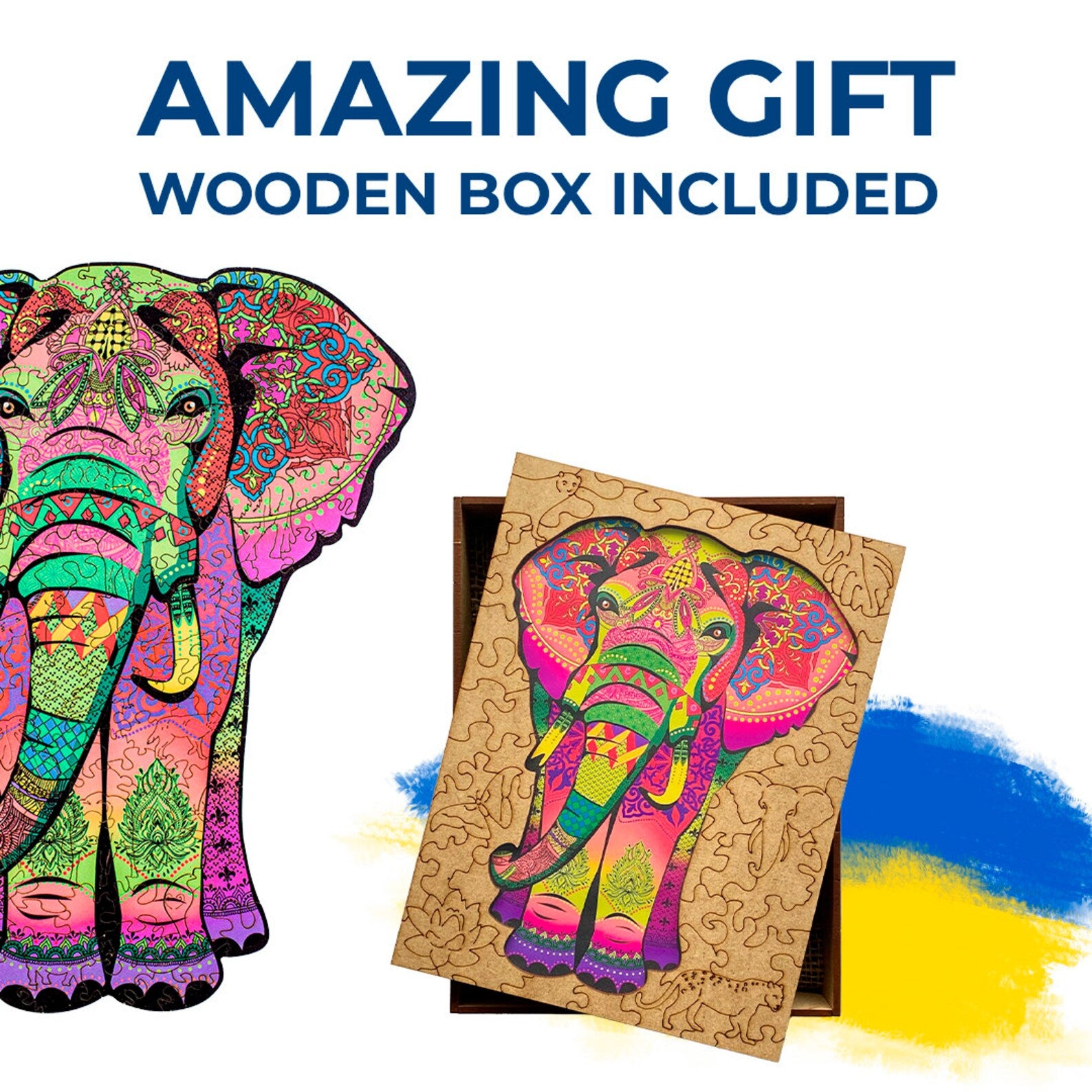 WOODEN JIGSAW PUZZLE ELEPHANT