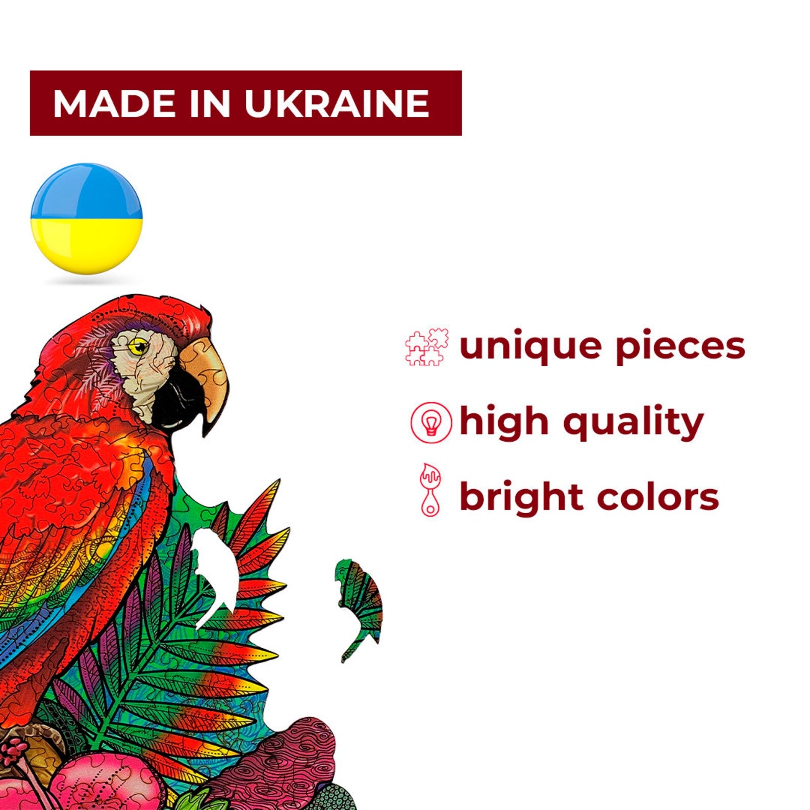 WOODEN JIGSAW PUZZLE PARROT