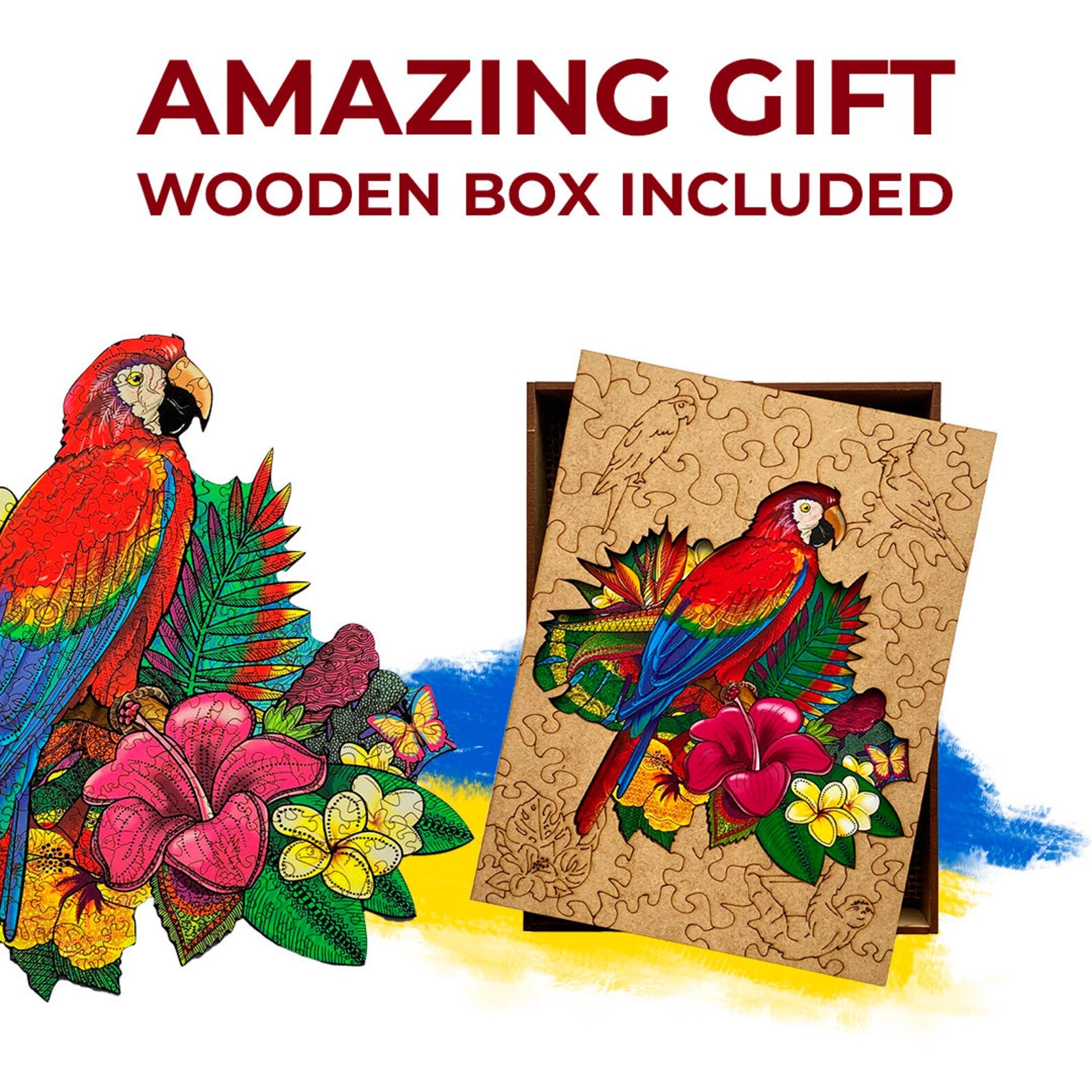 WOODEN JIGSAW PUZZLE PARROT