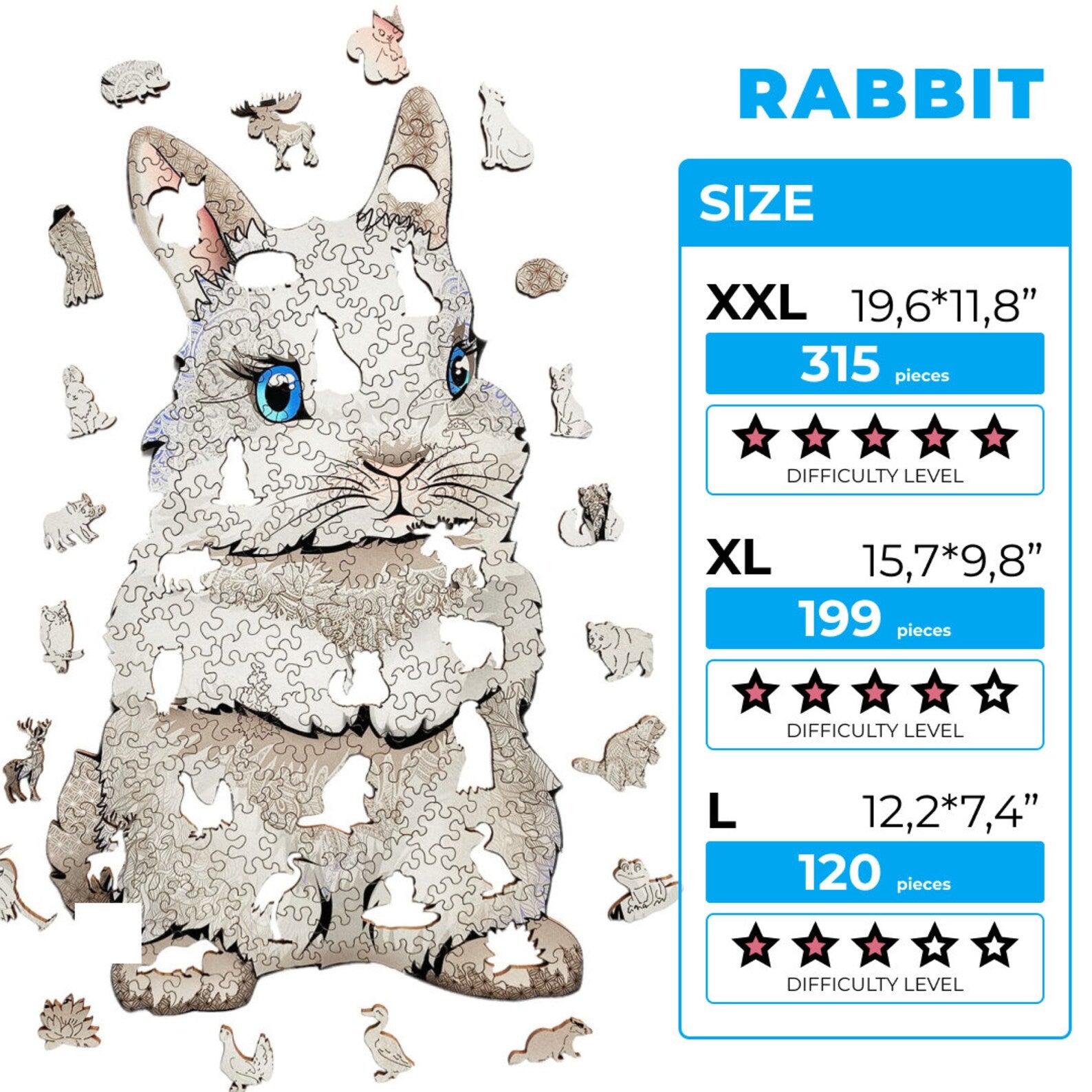 WOODEN JIGSAW PUZZLE BUNNY