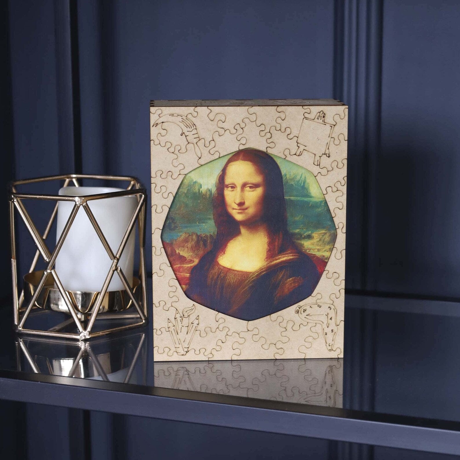 WOODEN JIGSAW PUZZLE MONA LISA