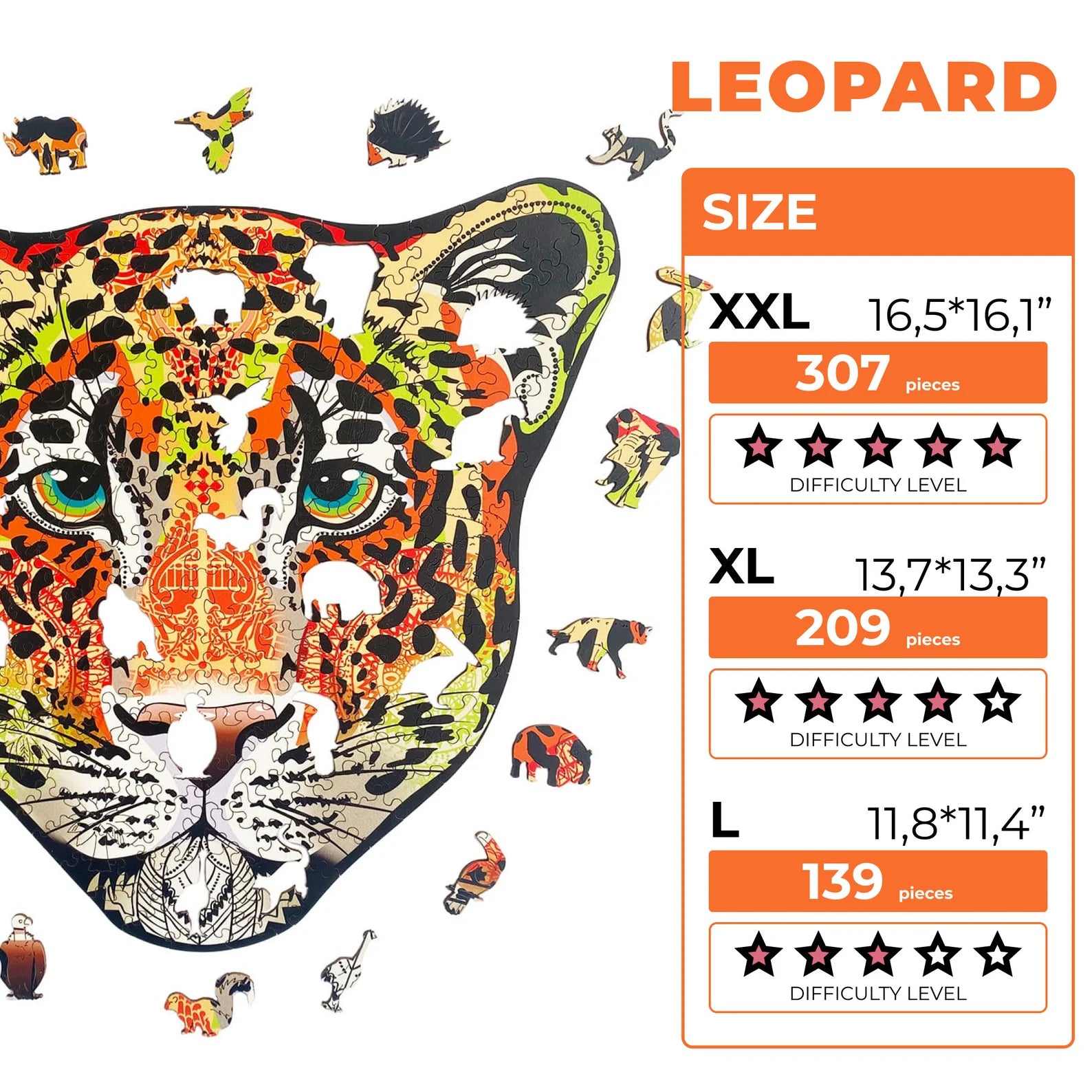 WOODEN JIGSAW PUZZLE LEOPARD