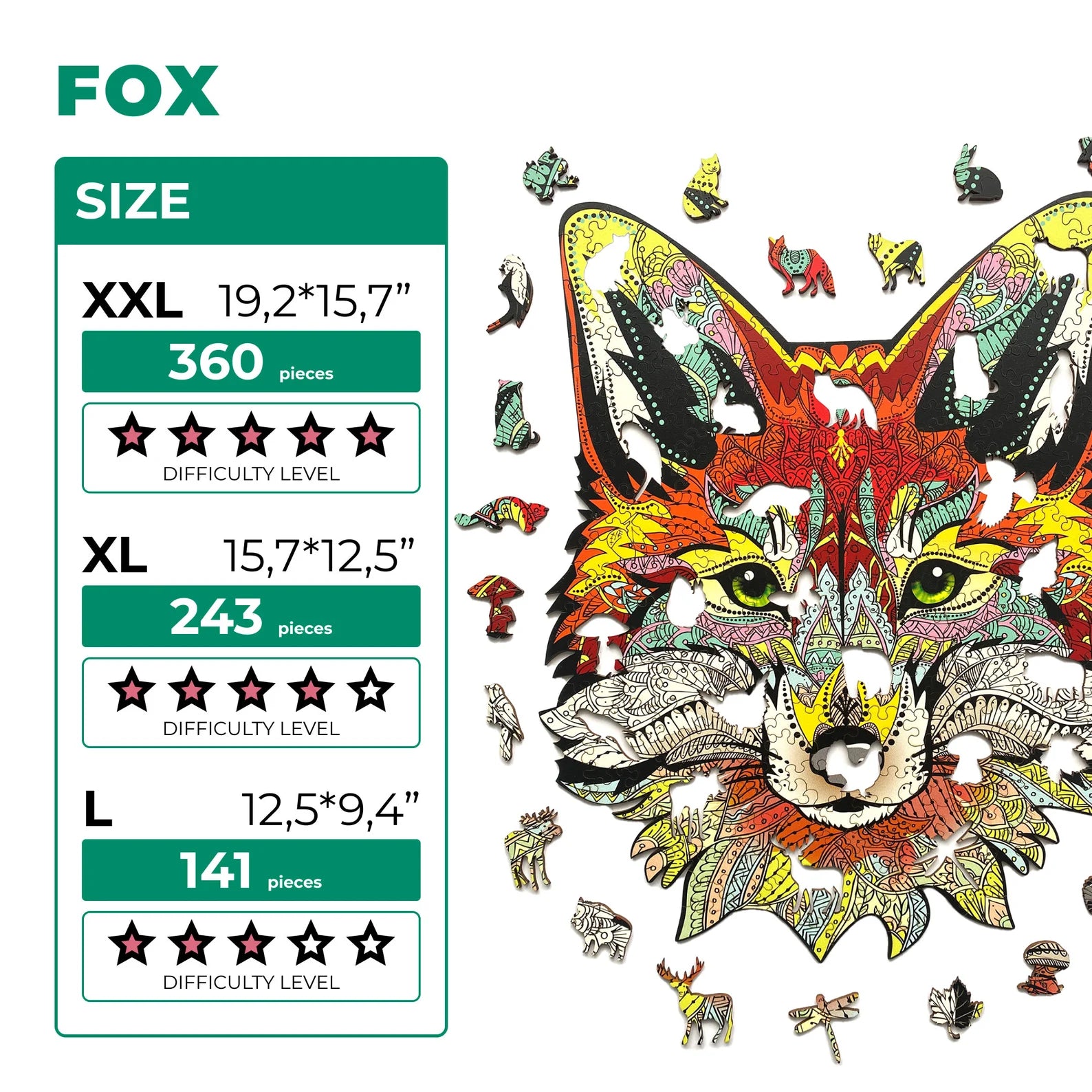 WOODEN JIGSAW PUZZLE FOX