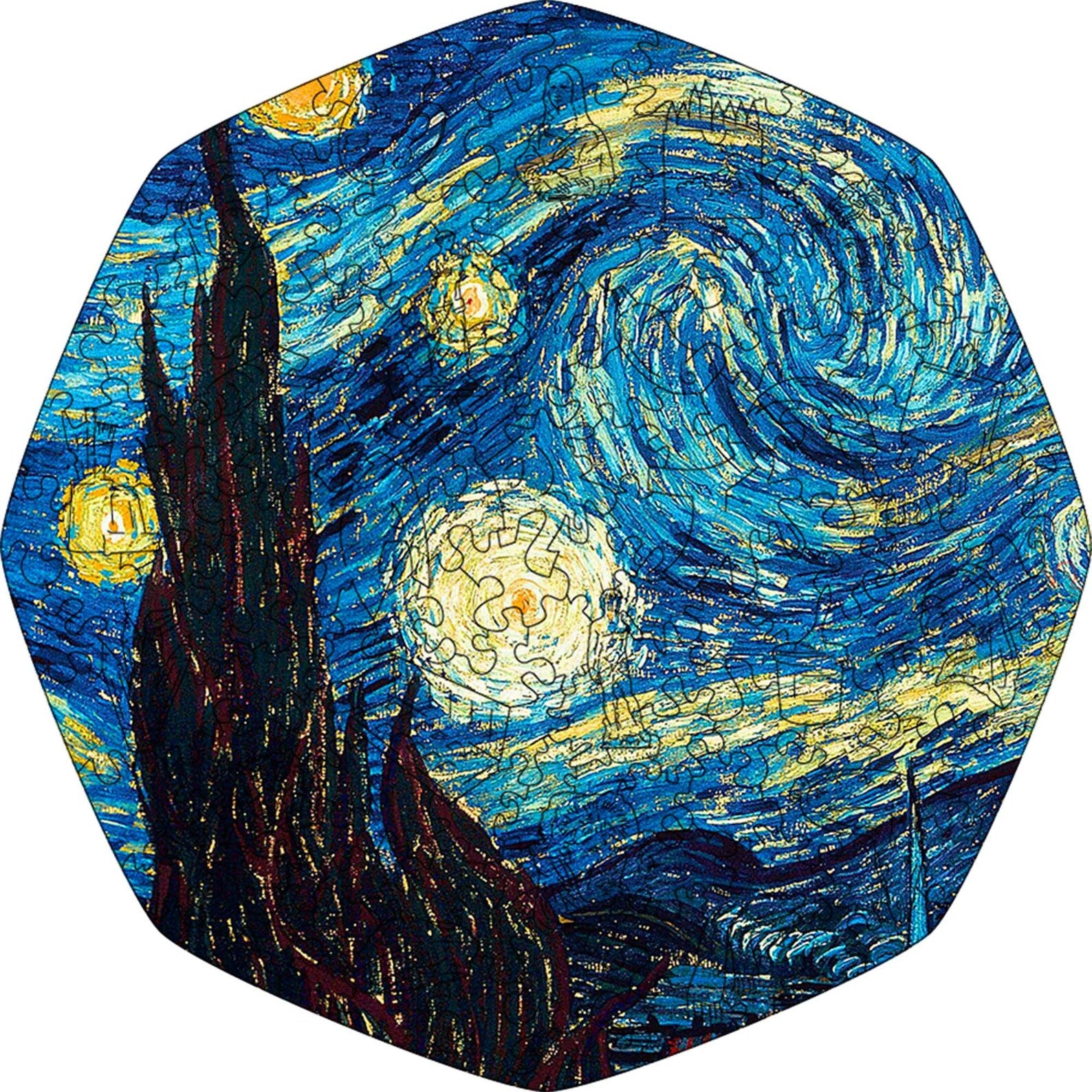 WOODEN JIGSAW PUZZLE STARRY NIGHT