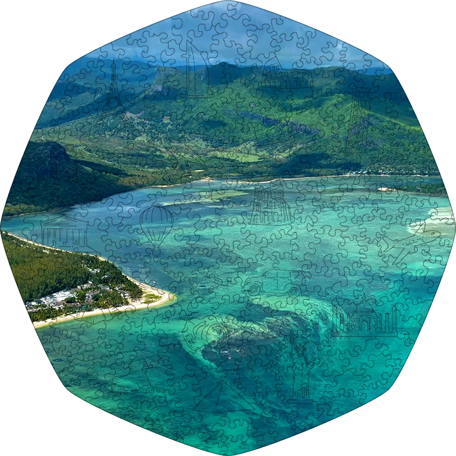 WOODEN JIGSAW PUZZLE UNDERWATER WATERFALL