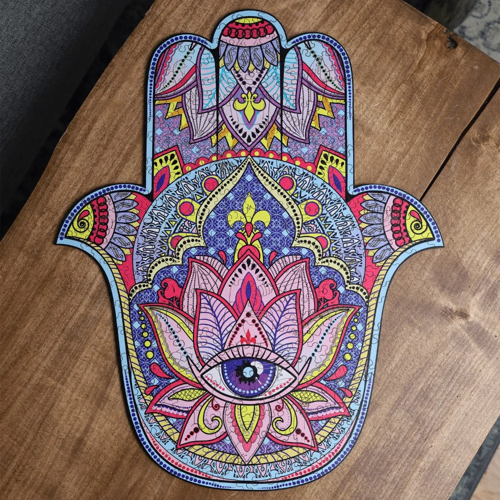 WOODEN JIGSAW PUZZLE HAMSA