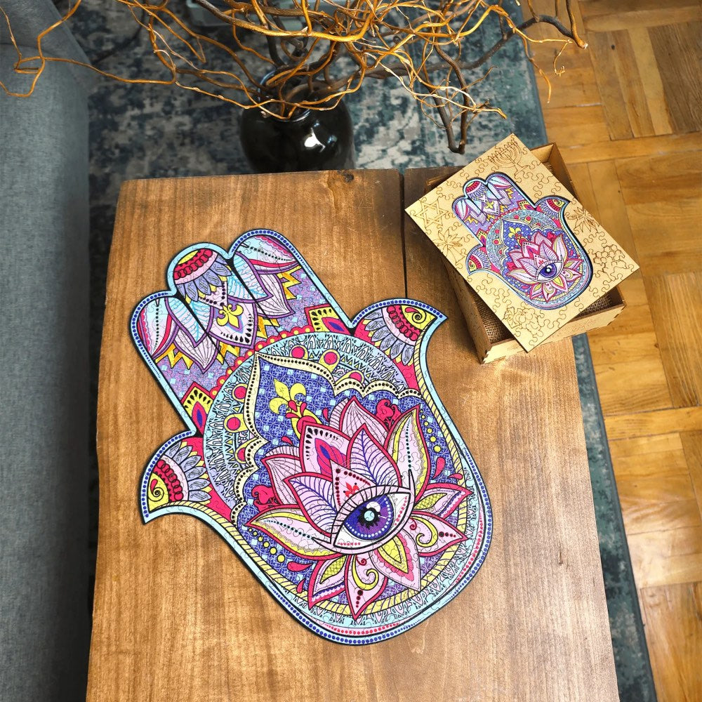 WOODEN JIGSAW PUZZLE HAMSA