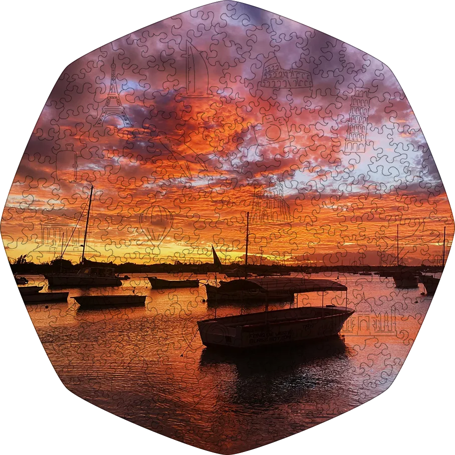 WOODEN JIGSAW PUZZLE SUNSET