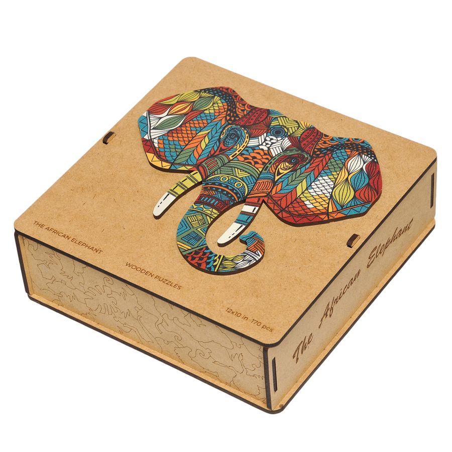 WOODEN JIGSAW PUZZLE GOLDY ELEPHANT