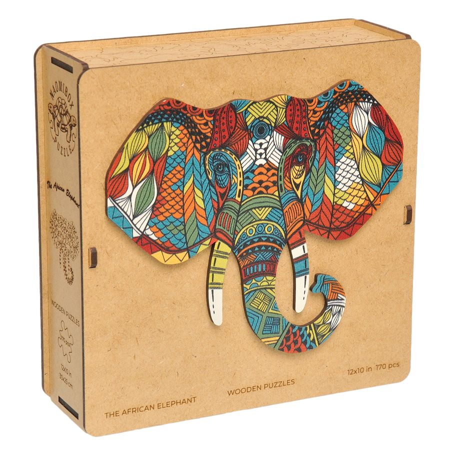 WOODEN JIGSAW PUZZLE GOLDY ELEPHANT