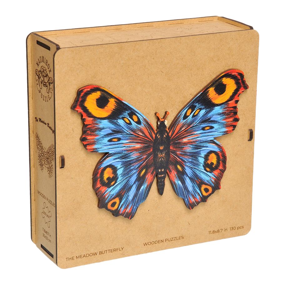 WOODEN JIGSAW PUZZLE COLORFUL BUTTERFLY