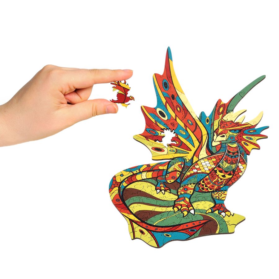 WOODEN JIGSAW PUZZLE GOLDY DRAGON