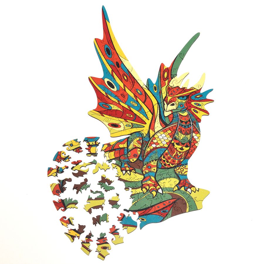 WOODEN JIGSAW PUZZLE GOLDY DRAGON