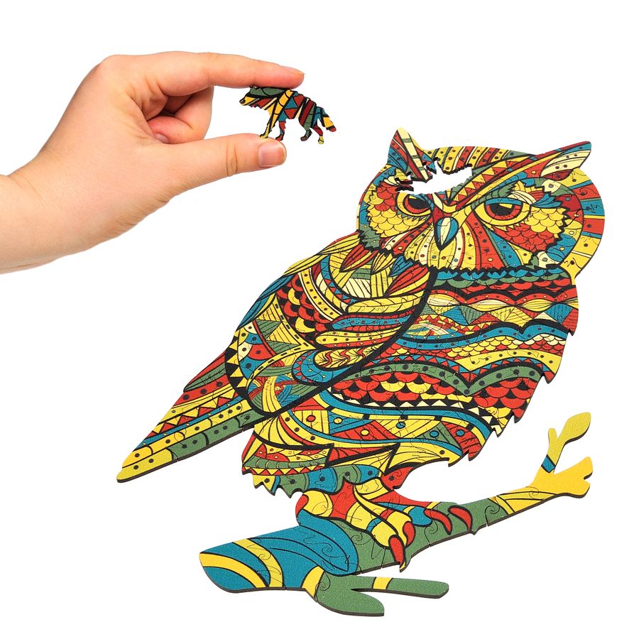 WOODEN JIGSAW PUZZLE GOLDY OWL