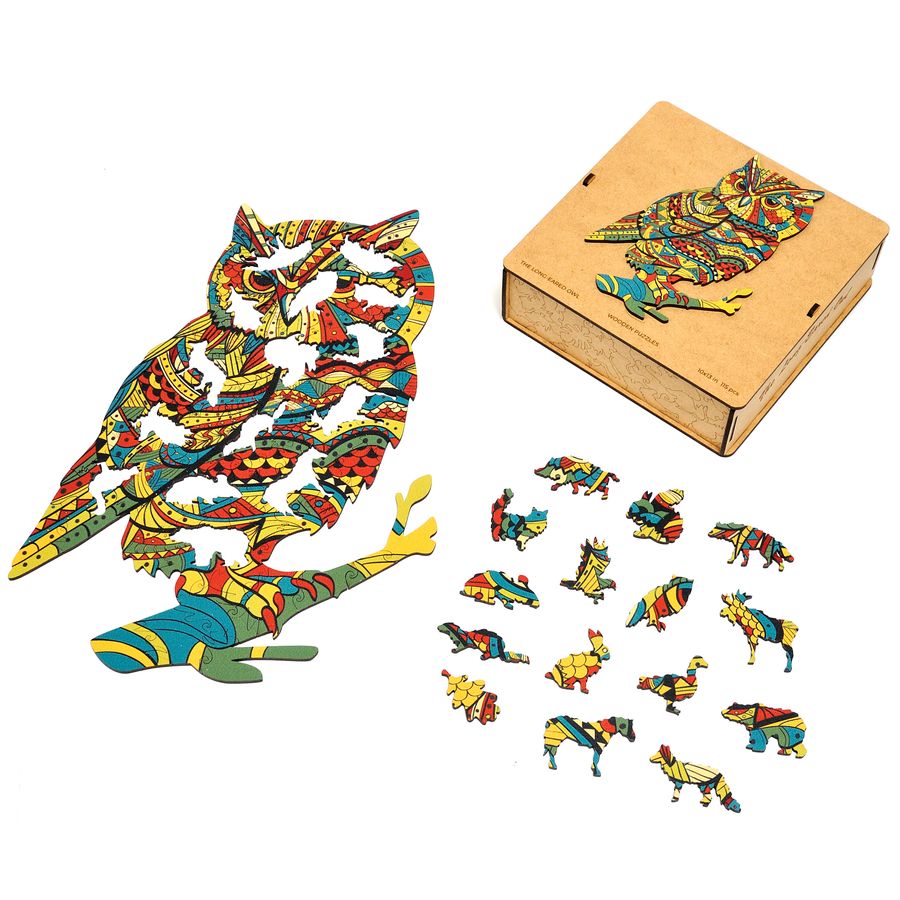 WOODEN JIGSAW PUZZLE GOLDY OWL