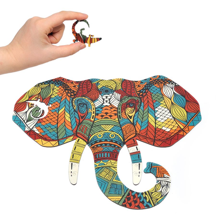 WOODEN JIGSAW PUZZLE GOLDY ELEPHANT