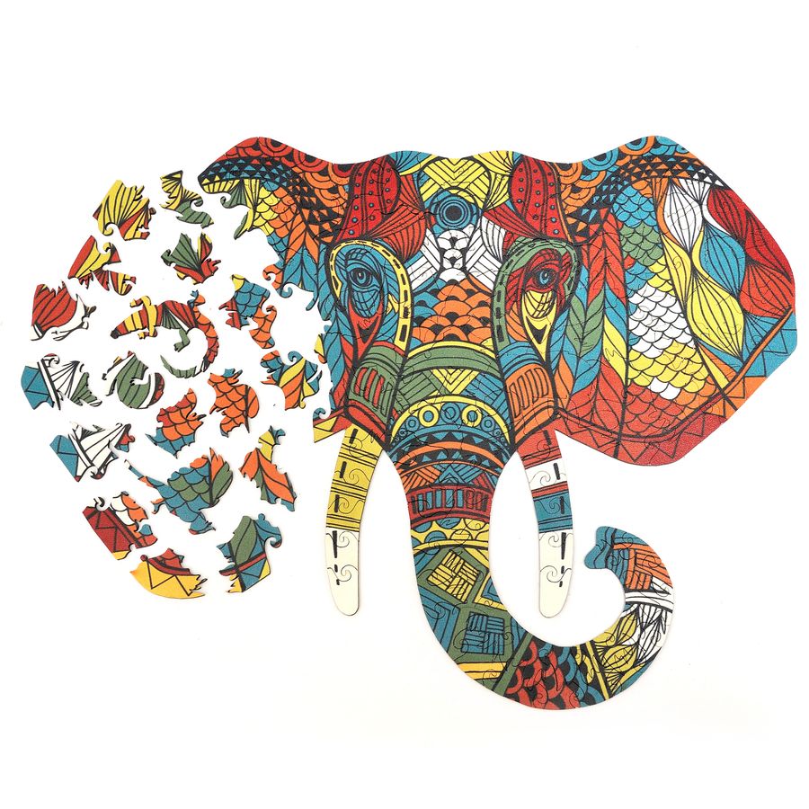 WOODEN JIGSAW PUZZLE GOLDY ELEPHANT