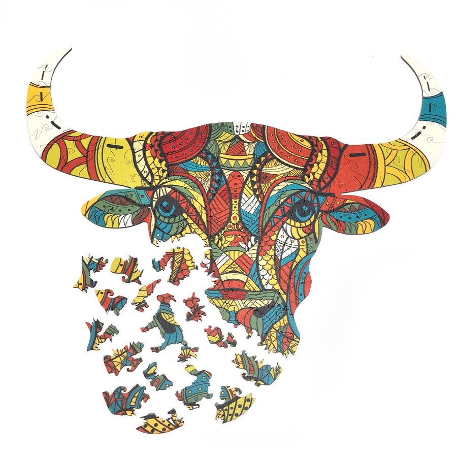 WOODEN JIGSAW PUZZLE GOLDY BULL