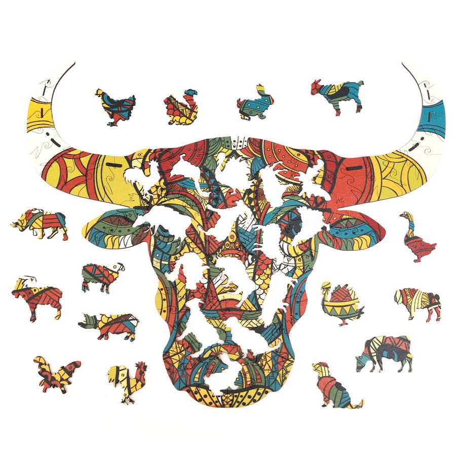 WOODEN JIGSAW PUZZLE GOLDY BULL