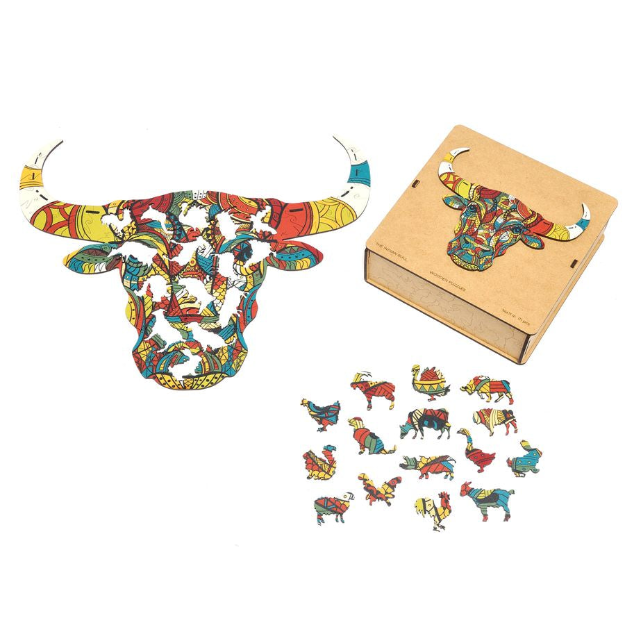 WOODEN JIGSAW PUZZLE GOLDY BULL