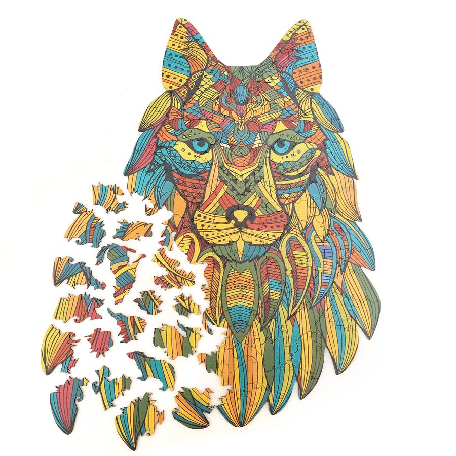 WOODEN JIGSAW PUZZLE GOLDY WOLF