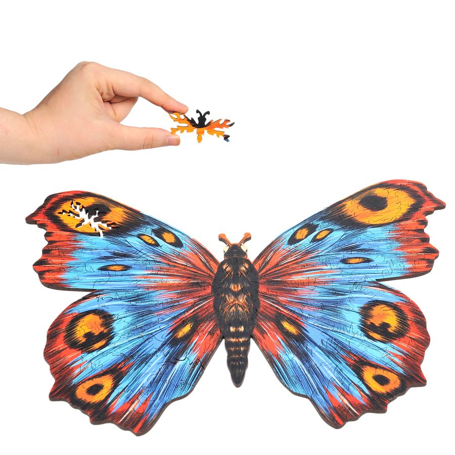 WOODEN JIGSAW PUZZLE COLORFUL BUTTERFLY